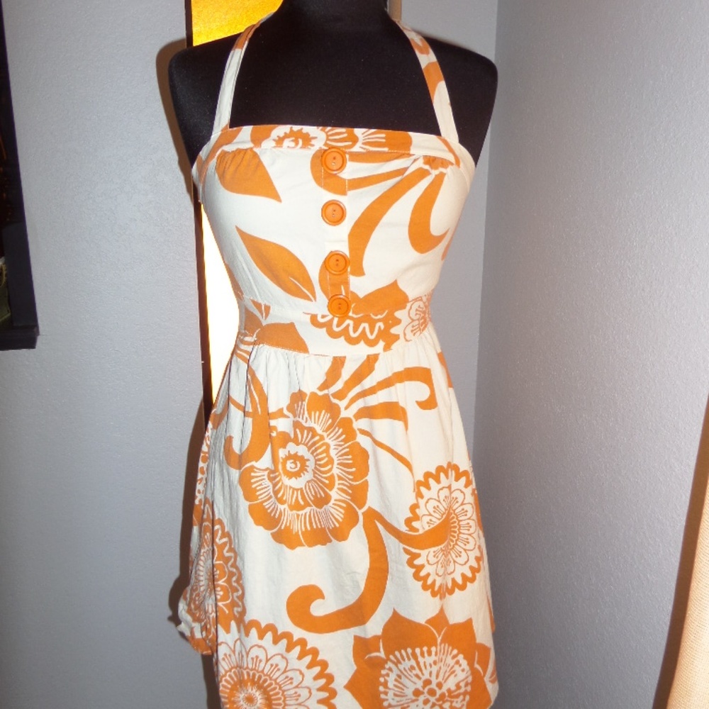 MIDI DRESS SIZE L Tropical Wear ORANGE FLORAL B1